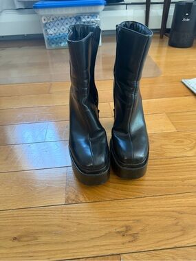 H&M Black Platform Ankle Boots